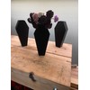 Decorative Black Coffin Shaped Flower Vase, 9 x 4 inches