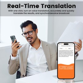 Translation Device, Supports 50+ Languages, 30 Day Standby, Magnetic Design Translator Device,Supports Video and Voice Call Translation, Suitable for iOS and Android (Black)