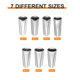 HARFINGTON 7pcs Caulking Nozzle Applicator 16/20/25/26/28/30/35mm Caulking Finisher Kit Stainless Steel Sealant Finishing Tool Kit Reusable Caulk Nozzle for Kitchen Bathroom