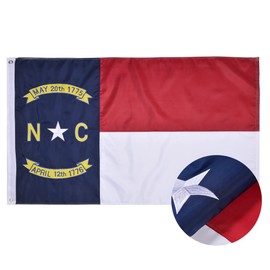 VICDRIA North Carolina State Flag 5x8 Ft, Deluxe Embroidered Heavy Duty Polyester Durable NC Outside Flags, Indoor/Outdoor, Sewn Stripes and Brass Grommets