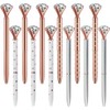 Eyourlife 12 PCS Diamond Crystal Pens, Rose Gold Metal Ballpoint