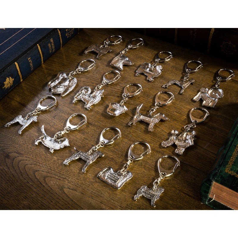 Whippet Hecho en Reino Unido Artístico Perro Llavero Colección