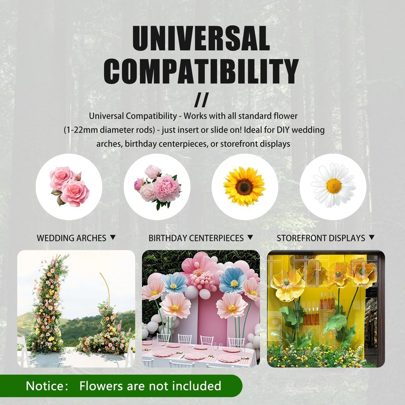 Giant Flower Stand Base and Stem, Weighted Iron Base, Flexible