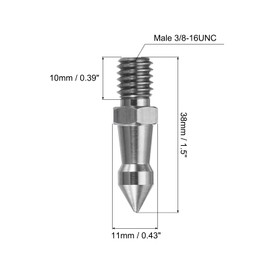 PATIKIL 3/8 Inch Thread Tripod Spike, 6 Pack Camera Tripod Ground Spike Screw Stainless Steel Spike Mount Adapter for Monopod Style 2, Silver