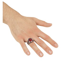 WIDMANN ? Skulls Ring with Gemma Womens, Red, One Size, vd-wdm46753