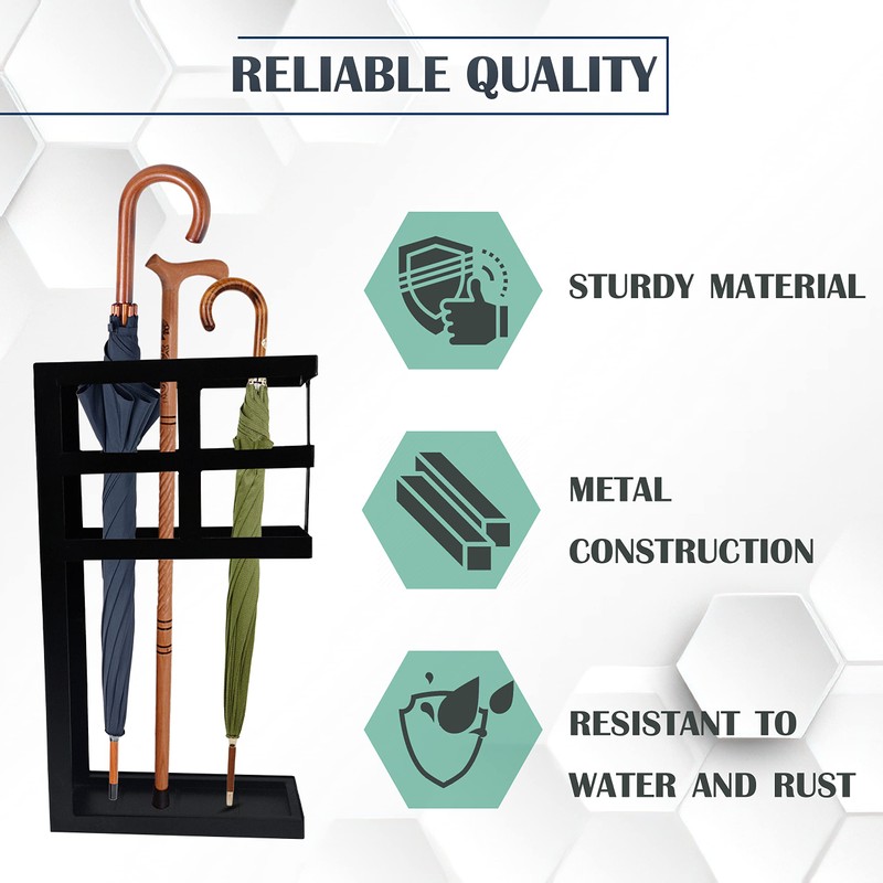 FEBTECH- Freestanding Umbrella Holder with Removable Bottom Tray– Umbrella Stand