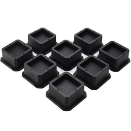 BTSD-home Adjustable Bed Risers 1 or 2 Inch Heavy Duty 8 Pack Furniture Risers Dorm Bed Risers Table Desks Legs Extenders Blocks Black