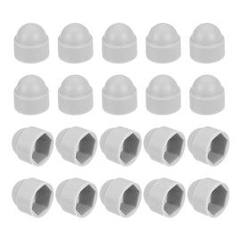 sourcing map Nut Protection Cap, 20Pcs M8x13x15mm - Plastic Hexagonal Screw Protection Cap, Dome Acorn Hex Head Bolt Covers, Waterproof Decorative Cap (Grey)