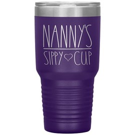 OwingsDesignsPerfect Nanny's Sippy Cup Tumbler (12 Colors) - Nanny Tumbler - Nanny To Be Cup - Vacuum Tumbler Gifts For Nanny - Birthday Gift For Nanny - Vacuum Tumbler With Lid (30Oz) (Purple)