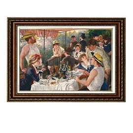 ELITEART- Luncheon of the Boating Party By Pierre-Auguste Renoir Oil Painting Reproduction Giclee Wall Art Canvas Prints-Framed Size:26"x 36"