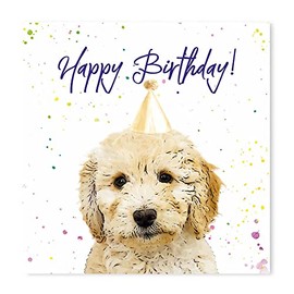 Cockapoo Birthday Card - Party Hat