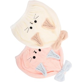 Genérico Toalla de Microfibra Cabello Absorbente y Diseño de Gorro para Secar el Cabello, Adecuado para Uso Diario en Casa, Paquete de 2 Piezas