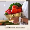 Acellegic 4 Pcs Gold Kitchen Accessories Includes Stainless Steel Colander