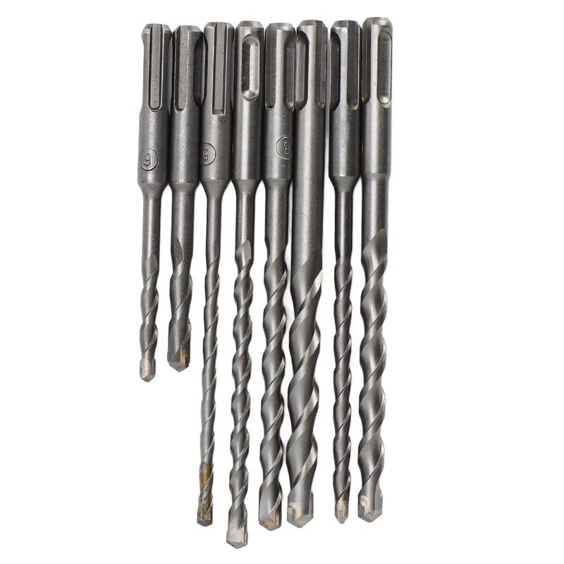 8Pcs Hammer Drill Bit Carbide Tip 2 Flute Drilling Tool