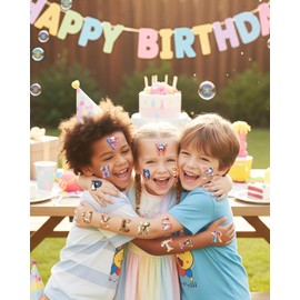 Individually Wrapped ABC Animal Temporary Tattoos - 72 PCS Pre-Cut Cute Wildlife Designs Birthday Party Favors