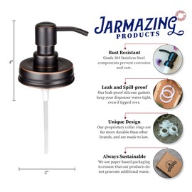 Jarmazing Products - Tapas dispensadoras de jabón de bronce aceitado clásico estilo clásico – Un paquete – para todos los tarros de conservas de boca regular