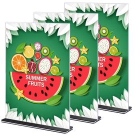 Gipizi A4 Acrylic Sign Holders, Clear Acrylic Menu Holder for Restaurant, T-Shape Double Sided Acrylic Display Stands, Shop, Office, Hotel, Promotions, Photo Display Stand Holders for Wedding