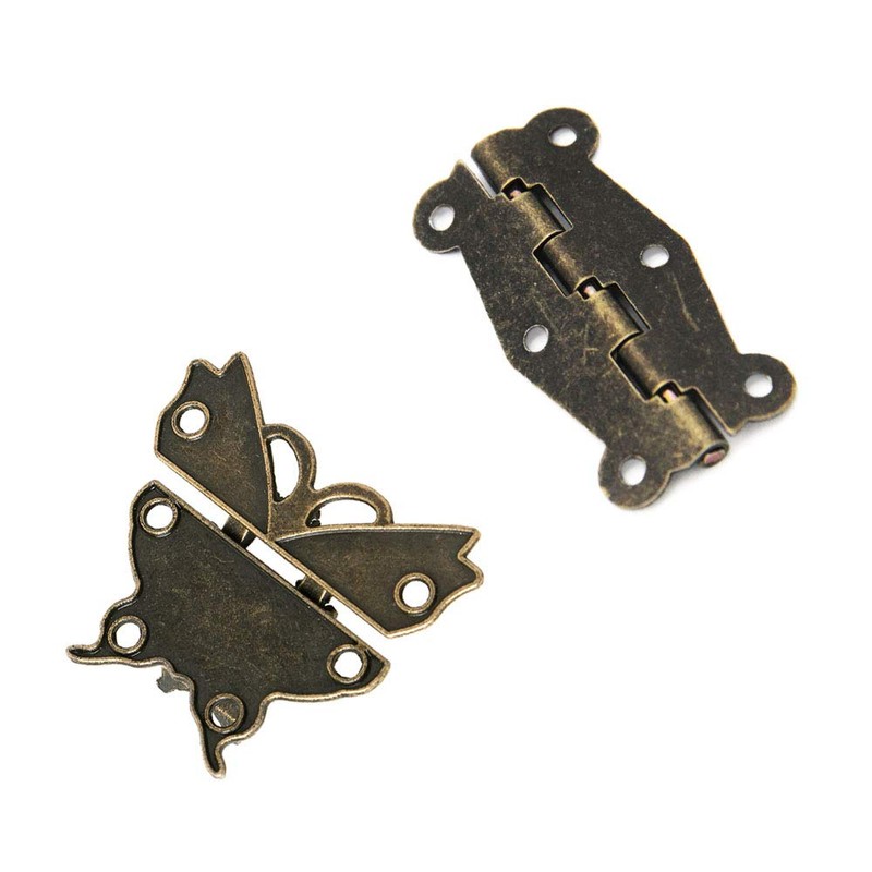 JINXM Antique Bronze Embossing Latch Hasps (for Lock) with Hinges