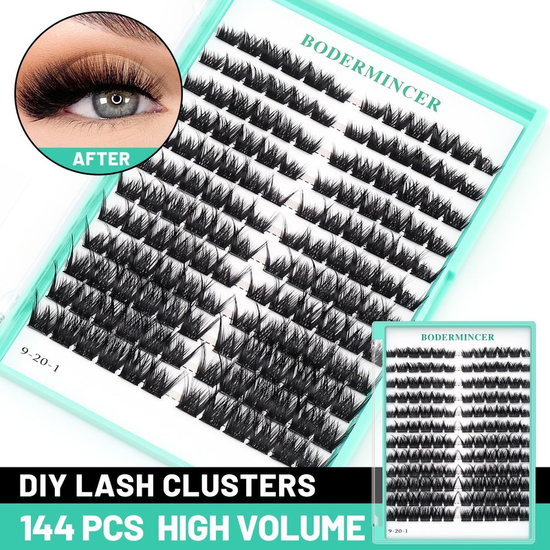 Bodermincer Bodermincer Eyelashes Clusters 10-12-14mm Mixed/12-14-16mm Mixed/14-16-18mm Mixed/16-18-20mm Mixed Nature