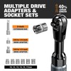 3/8" Cordless Ratchet Wrench Set, 60FT-LBS(80N.m) Electric Ratchet, 12V Extended