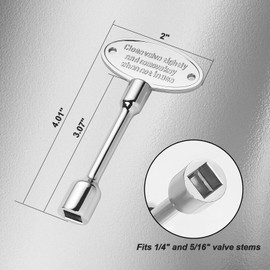 JCLMER 2 Pieces Universal Gas Valve Key for Gas Fire Pits and Fireplaces, 3 Inches Chrome Replacement Gas Key Fits Both 1/4" and 5/16" Turn Ball Valve, Silver