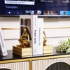 Reading Thinker Statue Book Ends for Shelves, Decorative Bookends for