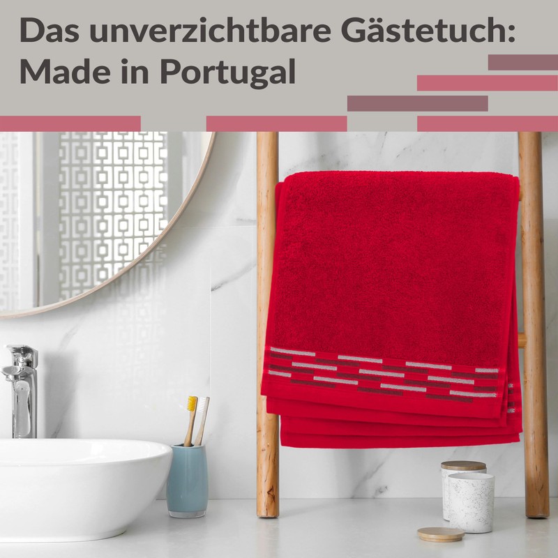 Lashuma Küchentücher Frottee Rot, Lugano 4er Set Kinderhandtücher 30x50 cm