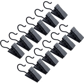 30 Pack Small Heavy-Duty Hook Clip Set Metal Curtain Hangers Clips for Clip Photo Home Decoration (Black, One Size)