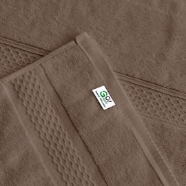 Gogreen 100% Cotton Super Soft Towels Pack of 6, Contains 2 Bath Towels 27"x55", 2 Hand 14"x30" & 2 Washcloths 14"x14", Lightweight and Highly Absorbent Quick Drying(Brown)