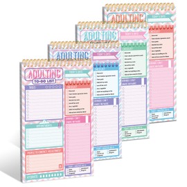 Glenmal 4 Pcs 30 Sheets Christmas to Do List Notepad Adulting Note Pad Adult Notepads to Do List Notebook Checklist Daily Planner for Adult Office Memo Work Stuffers New Year, 5.2 x 7.8 Inches