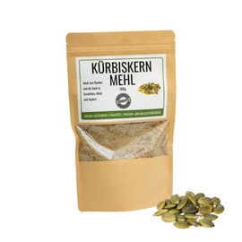 Odenwälder Lebensmittel - 300g premium Kürbiskernmehl Made in Germany - fein gemahlene Kürbiskerne Vegan und teilentölt mit viel Protein