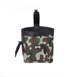 AIMALL Puppy Dog Training Treat Bag with Adjustable Drawstring & 2-in-1 Whistle Clicker | Waterproof Pouch for Training, Pet Play, and Obedience, Camouflage Design