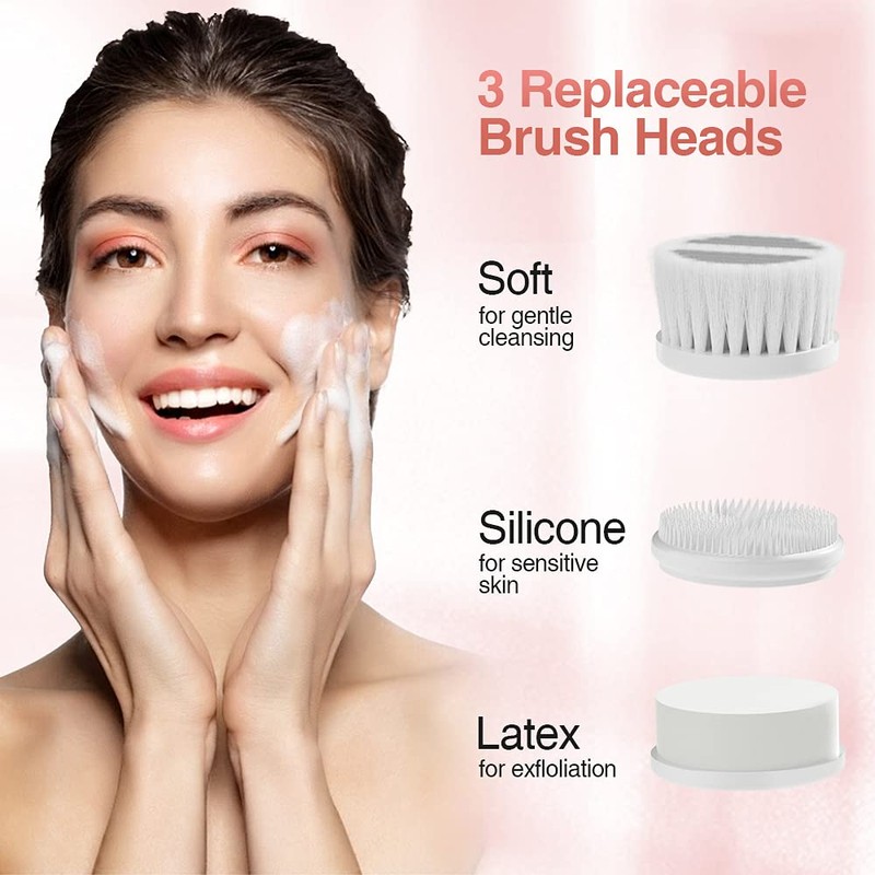 TOUCHBeauty TB-0525AP Facial Cleansing Brush, Face Brush with 3 Exfoliating