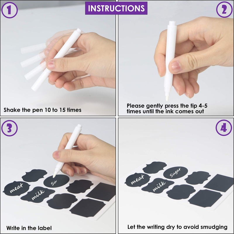 Armiz Labels for Jars 64 PCS - Waterproof Reusable Chalkboard