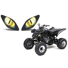 AMR Racing ATV Headlight Eye Graphics Decal Cover Compatible with Yamaha Raptor 660 2001-2005 Eclipse Yellow