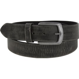 Harrys-Collection HC Men's Women's Leather Belt Buffalo Leather with Solid Antique Silver Buckle Vintage, black