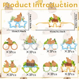 Gameza Capybara Birthday Party Supplies Decorations, 24PCS Capybara Party Favors Gift Paper Glasses, Dress up Cosplay Photo Booth Prop Bulk