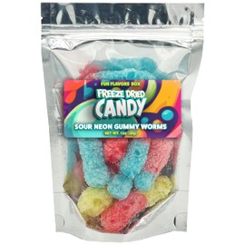 Freeze Dried Candy Sour Gummy Worms Variety Pack – Crunchy Candy Snack – Space Theme Party Favor Gift Idea,1oz