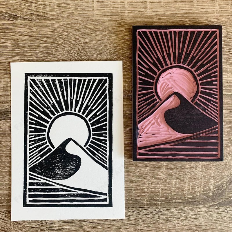 Falling in Art 4 x 6" Pink Rubber Carving Blocks,