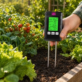 6-in-1 Digital Soil Tester for Garden Care – Multi-Function pH, Moisture, Temperature & Light Meter for Plant Growing