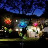 Adeco Flower Solar Lights Outdoor Garden Decor 35 inch Metal