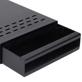 Coffee Knock Box, Stainless Steel Drawer Type Coffee Grind Container Coffee Knock Box Espresso Knocker Drawer Non Slip with Rubber Knock Stick for Cafes Home Kitchens Office (Black)