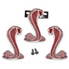 Mustang Cobra Snakes Chrome Red Fender & Grille Emblems