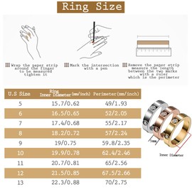 Love Friendship Rings 18K Gold Plated Silver with CZ Stainless Steel Promise Rings Wedding Band Fashion Love Rings for Her Women with Gifts Box (8, Rose gold)