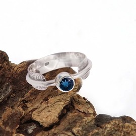 Londoner blauer Topas im Labor gezüchtet Edelstein- für Herren und Damen, alle Größen, 925 Sterling Silber, Geschenkartikel, Schmuck TSR370AT_15 (61 (19.4))