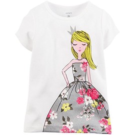Carter's Baby Girls' Graphic Tee, Floral Dress Girl, 6 Months