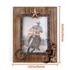 OKSQW 5 x 7 Rustic Wood Picture Frame with Cowboy