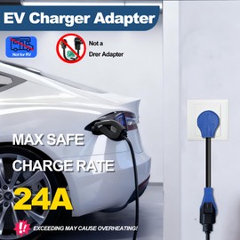 NEMA 10-30P to 14-50R EV Charger Adapter Cord, 30A Dryer Plug to 50A EV Charging, Heavy-Duty STW 10 Gauge, 13 Inches, for Level 2 EV Charging