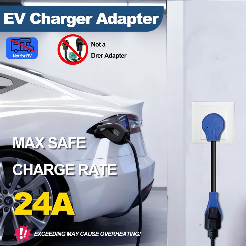 NEMA 10-30P to 14-50R EV Charger Adapter Cord, 30A Dryer