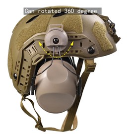 Lightweight Construction Tactical Fast Helmet Integrated NVG Mount Adjustable Size for Adult and Teenager (TAN)